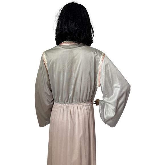 American Vintage Sears openback Nightgown & robe set pink gray medium - Picture 9 of 16